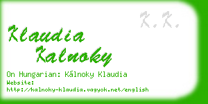 klaudia kalnoky business card